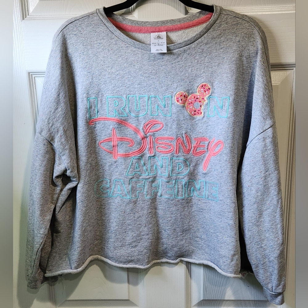 Disney grey cropped sweatshirt women's size 2x
